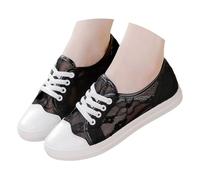 Trachten Sneaker Damen Weiss Spitzen - Trachtenschuhe Elegante Sommerschuhe Bestickte Plateau Hochzeitsschuhe Flach Mesh Brautschuhe Sommer Stoffschuhe Dirndl Schuhe Oktoberfest Turnschuhe, 35-43 EU