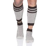 Socken mit Wadenwärmer gestreift braun, 47-50