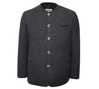 Trachten Walkjanker Jacke Janker Trachtenjacke Trachtenjanker Jagd Herren Walkjacke Schurwollmischung Hornknöpfe anthrazit grau dunkelgrau gefüttert, Größe:56