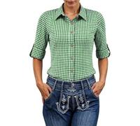 Trachtenbluse Damen Oktoberfest Kariert Bluse Trachten Oberteil Rot Weiss Kariert Oktoberfest Outfit Modern Atmungsaktiv Trachtenhemd Große Größen Trachtenblusen Dirndl Blusen Elegant Trachtenshirt