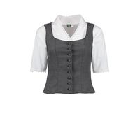 Trachtenbluse OS-TRACHTEN "Mieder 453000-3924", Damen, Gr. 48, grau, Obermaterial: 64% Polyester PES. 33% Viskose CV. 3% Elasthan EL., Blusen Trachtenbluse (51783802-48) grau
