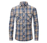 Trachtenhemd Herren Langarm, Herren Oktoberfest Outfit Kariertes Hemd Sommer Trachten Hemden Funky Karohemd Bayrisches Herrenhemden Mit Button-Down Bayrische Tracht Herren Für Partys, Discos