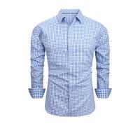 Trachtenhemd Herren Langarm, Oktoberfest Herren Hemd Kariertes Modern Trachten Hemden Funky Karohemd Mit Button-Down Herrenhemden Lässige Sommerhemd, Bayrische Tracht Für Oktoberfest, Wiesn