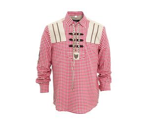 Trachtenhemd OS-TRACHTEN "Hemd 420001-4227", Herren, Gr. S, EURO, rot (mittelrot), Obermaterial: 60% Baumwolle CO. 40% Polyester PES., Hemden Trachtenhemd (48071448-S) mittelrot