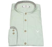 Trachtenhemd - Slim Fit - Stehkragen - feines Muster - grün / weiß Pure