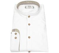 Trachtenhemd - Slim Fit - Stehkragen - weiß Pure