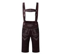 Trachtenhose Herren Kurz, Lederhose Herren Tracht mit Hosenträger Latzhose Oktoberfest Outfit Trachtenlederhosen Bib Shorts Bayrische Jumpsuit Trachten Lederhosen für Bierfest Cosplay Party