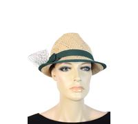 Trachtenhut ALLGÄU REBELL "München", Damen, grün, Stroh, Antik-Look, Hüte, aus Bast, Made in Italy (16626146-0) grün