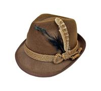 Trachtenhut Herren - Retro Oktoberfest Tiroler Hut Grün Trachtenmode Jagdhut Accessoire Traditioneller Filzhut Bayern Bayernhut Trachtenhut