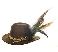 Trachtenhut HutBestellen Landhaushut mit edler großer modischer Feder Braun 59