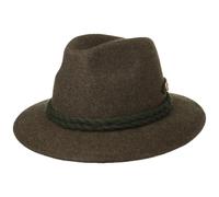 Faustmann Trachtenhut mit Zierknöpfen Herren - Hut aus 100% Wollfilz - Wasserabweisender Filzhut - Einfarbiger Wanderhut - Sommer/Winter braun XL (60-61 cm)