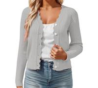 Trachtenjacke Damen Kurz Strickjacke Bolero Cardigan Oktoberfest Trachten Dirndl Jacke Elegant Langarm V Ausschnitt Strickjacken Festlich Leichte Jäckchen Übergangsjacke 1