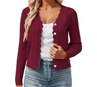 Trachtenjacke Damen Kurz Strickjacke Bolero Cardigan Oktoberfest Trachten Dirndl Jacke Elegant Langarm V Ausschnitt Strickjacken Festlich Leichte Jäckchen Übergangsjacke 1