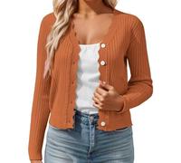 Trachtenjacke Damen Kurz Strickjacke Bolero Cardigan Oktoberfest Trachten Dirndl Jacke Elegant Langarm V Ausschnitt Strickjacken Festlich Leichte Jäckchen Übergangsjacke 1