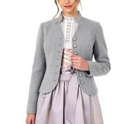Trachtenjacke Damen Kurze Wolljacke Stehkragen Dirndl Jacke Traditionelle taillierte Lodenjacke Festliche Trachtenblazer Elegante Wolle Trachtenjanker Oktoberfest Trachten Dirndljacke