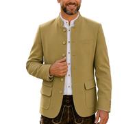 Trachtenjacke Herren Stehkragen Langarm Trachten Janker mit Knopfleiste | Trachtenjanker für Herren, Leichte Casual Warm Cardigan, Klassisch Locker Tracht Jacke, Trachtenmode Outfit für Oktoberfest