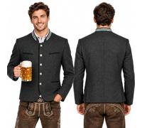 Trachtenjacke Herren Stehkragen Langarm Trachten Janker mit Knopfleiste | Trachtenjanker für Herren, Leichte Casual Warm Cardigan, Klassisch Locker Tracht Jacke, Trachtenmode Outfit für Oktoberfest