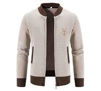 Trachtenjacke Herren,Trachtenjanker FüR Herren,Langarm Strick Leicht Trachtenjacke Pullover Modern Ohne Kapuze Mit ReißVerschluss Lang Cardigan Strickjacke Herbst Sportlich Sweatjacke Wintermantel