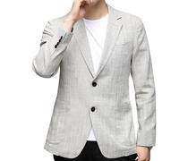 Trachtenjanker Für Herren, Herren Blazer Aus Baumwoll Leinen, Schmal Geschnitten, Formelle Business Anzugjacken, Zweireihig, Leicht, Sportlich, Stilvoller Alltagsanzug Fürs Büro, Hellkhak