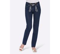 Trachtenjeans CLASSIC BASICS, Damen, Gr. 24, Kurzgrößen, blau (dunkelblau), 81% Baumwolle, 17% Polyester, 2% Elasthan, unifarben, lang, Jeans (98584437-24) dunkelblau