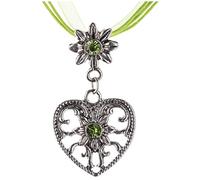Trachtenkette Edelstrass - Herz & Edelweiss mit glänzenden Strasssteinen - Trachten Kette Schmuck in div Farben - perfekt für Dirndl, Lederhose und Trachtenbluse