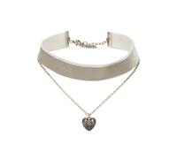 Trachtenkette - Samt-Kropfband Herzkette - DHK 211-000 - Alpenflüstern Grau