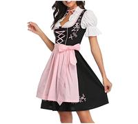 Trachtenkleid Damen Midi Dirndl Kleid Elegant Dirndlkleid GroßE GrößEn Trachtenrock DirndlschüRze Cosplay DienstmäDchen Bayern Kleider Modische Bierkleid Trachtenmode FüR Oktoberfest Karneval