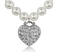 Trachtenland LUISIA® Perlen Kette mit Strass Herz und Kristallen von Swarovski® - Zauberhaftes Schmuck Collier zum Dirndl, Brautkleid oder Abendkleid