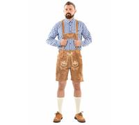 Trachtenlederhose ALESSANDRO SALVARINI "ASFerdl", Herren, Gr. Gr. 56, Normalgrößen, hellbraun, 100% Rindsleder, Hosen, Lederhose in Trachtenstil in kurzer Schnittform aus Echtleder (84524013-56) hellb