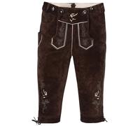 Trachtenlederhose Kniebundhose Hirsch dunkelbraun 52
