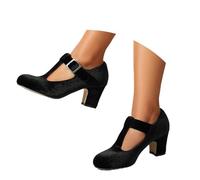 Trachtenschuhe Damen Dirndl Chunky Pumps Breite Füße Absatzschuhe Rockabilly Sommer Hohe Schuhe Oktoberfest Schleifenriemen Spangenpumps Tanzschuhe Elegant Festliche Hochzeitsschuhe