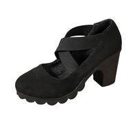 Trachtenschuhe Damen Elegant und Bequem Oktoberfest Dirndl Schuhe mit Blockabsatz Mary Janes Damen-Pumps Festliche Absatzschuhe High Heels Tanzschuhe Hochzeitsschuhe