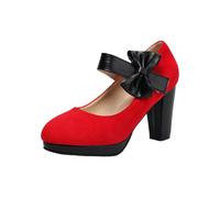 Trachtenschuhe Damen Elegant und Bequem Pumps Chunky- Hohe Brautschuhe Geschlossene Bequeme Spangenpumps Plateau Tanzschuhe Breite Füße Absatzschuhe Blockabsatz Weite H Hochzeiten Hochzeitsschuhe
