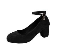 Trachtenschuhe Damen Elegant und Bequem Trachten Dirndl Oktoberfest Schuhe mit Riemchen Blockabsatz Pumps Festliche Absatzschuhe High Heels Hochzeitsschuhe