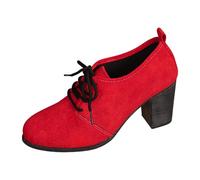 Trachtenschuhe Damen High Heels Pumps,Elegante Stiletto Kleiderschuhe Mit SchnüRung Und Maus Absatz