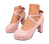 Trachtenschuhe Damen Hohe Schuhe Mit Absatz Pumps Damenpumps Elegant Und Bequem Blockabsatz Dirndl Hochzeitsschuhe Slingback Für Kleiner Gold Damenschuhe Pink Grüne Rosa Absatzschuhe Riemchen