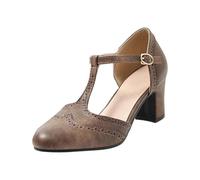Trachtenschuhe Damen Pumps Trachten Riemchenpumps Dirndl Rockabilly Schuhe Festliche Brautschuhe Oktoberfest Tanzschuhe Bequem High Heels Mary Janes Elegant Absatzschuhe