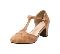 Trachtenschuhe Damen Pumps Trachten Riemchenpumps Dirndl Rockabilly Schuhe Festliche Brautschuhe Oktoberfest Tanzschuhe Bequem High Heels Mary Janes Elegant Absatzschuhe