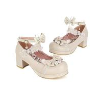 Trachtenschuhe Damen Zehenbereich Hochzeiten Dirndl Schuhe High Heels Arbeitspumps Party-Schuhe Festliche Spangenpumps Blockabsatz Rockabilly Festival Riemchen Geschlossene
