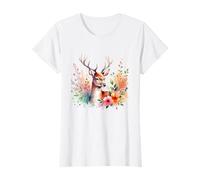 Trachtenshirt Damen Hirsch Rosen Blumen Trachtenhemd Dirndl T-Shirt