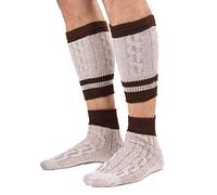 Trachtensocken Loferl Socken - Lederhosen Socken - Stricksocken & Trachtenstrümpfe 2-teilig Füßlinge & Wadenwärmer (Natur/Braun 39-42)