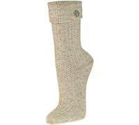 Trachtensocken mit Edelweiß für Damen und Herren beige, 47-50