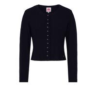 Trachtenstrickjacke SPIETH & WENSKY "Dietzing", Damen, Gr. 34, blau (dunkelblau), Obermaterial: 50% Viskose CV. 24% Polyester PES. 22% Polyamid PA. 4% Elasthan EL., uni, slim fit, Rundhals, Strickjack