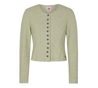 Trachtenstrickjacke SPIETH & WENSKY "Dietzing", Damen, Gr. 38, grün (hellgrün), Obermaterial: 50% Viskose CV. 24% Polyester PES. 22% Polyamid PA. 4% Elasthan EL., uni, slim fit, Rundhals, Strickjacken