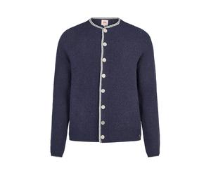 Trachtenstrickjacke SPIETH & WENSKY "Spieth & Wensky Strickjacke Klemens", Herren, Gr. L, blau (nachtblau), Obermaterial: 50% Wolle WO. 50% Polyamid PA., uni, regular fit, Strickjacken, mit Stehkragen