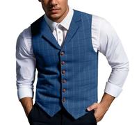 Trachtenweste Herren, Oktoberfest Herren Outfit Weste mit Knöpfen, Anzugweste Große Größen Trachtenjacke Modern Trachtenwesten Regular Fit Ärmellose Janker Trachtengilet für Biergarten-Besuche