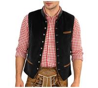Trachtenweste Herren Trachten Weste Vintage Samt Ärmellos Trachtenjacke Trachtengilet für Trachten & Festlichkeiten Trachtenwesten für Herren Modern Oktoberfest Traditionelle Gilet