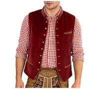 Trachtenweste Herren Trachten Weste Vintage Samt Ärmellos Trachtenjacke Trachtengilet für Trachten & Festlichkeiten Trachtenwesten für Herren Modern Oktoberfest Traditionelle Gilet