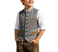 Trachtenweste Jungen, Gilet Kinder Jungs, Clevere Jungen-Weste im Stil eines Deutschen Bierfestes, leichte Jacke für, gestreifter ärmelloser Mantel für Jungen