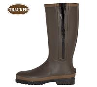 Tracker Comfort Gummistiefel aus Kautschuk mit Jersey Innenfutter & Reißverschluss Farbe braun - Größe 47